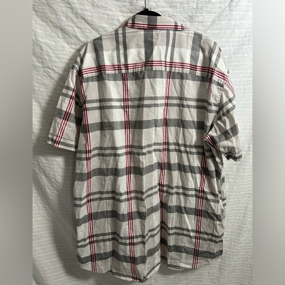 Sean John Men’s Red Plaid Casual Collared Button Down Shirt Size 3XB - Picture 6 of 6